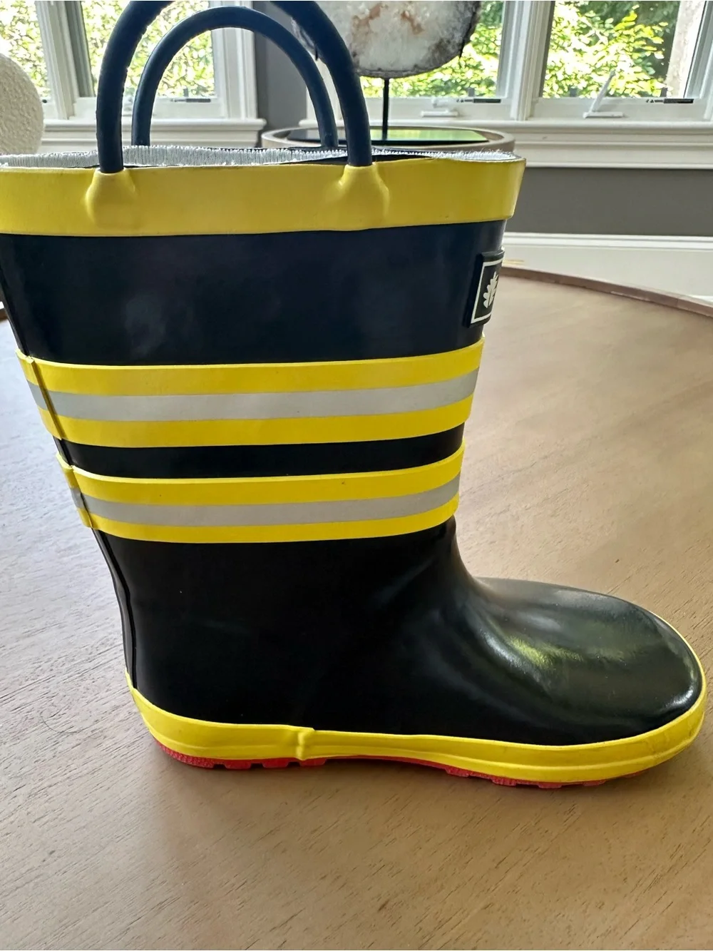 OAKI Fireman Rescue Rain Boots, Size 2 Big Kid